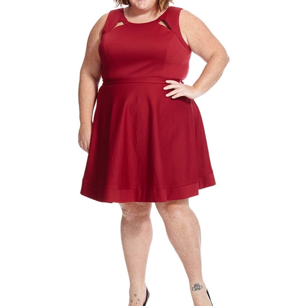 Plus Size A-line dress with scoop neck